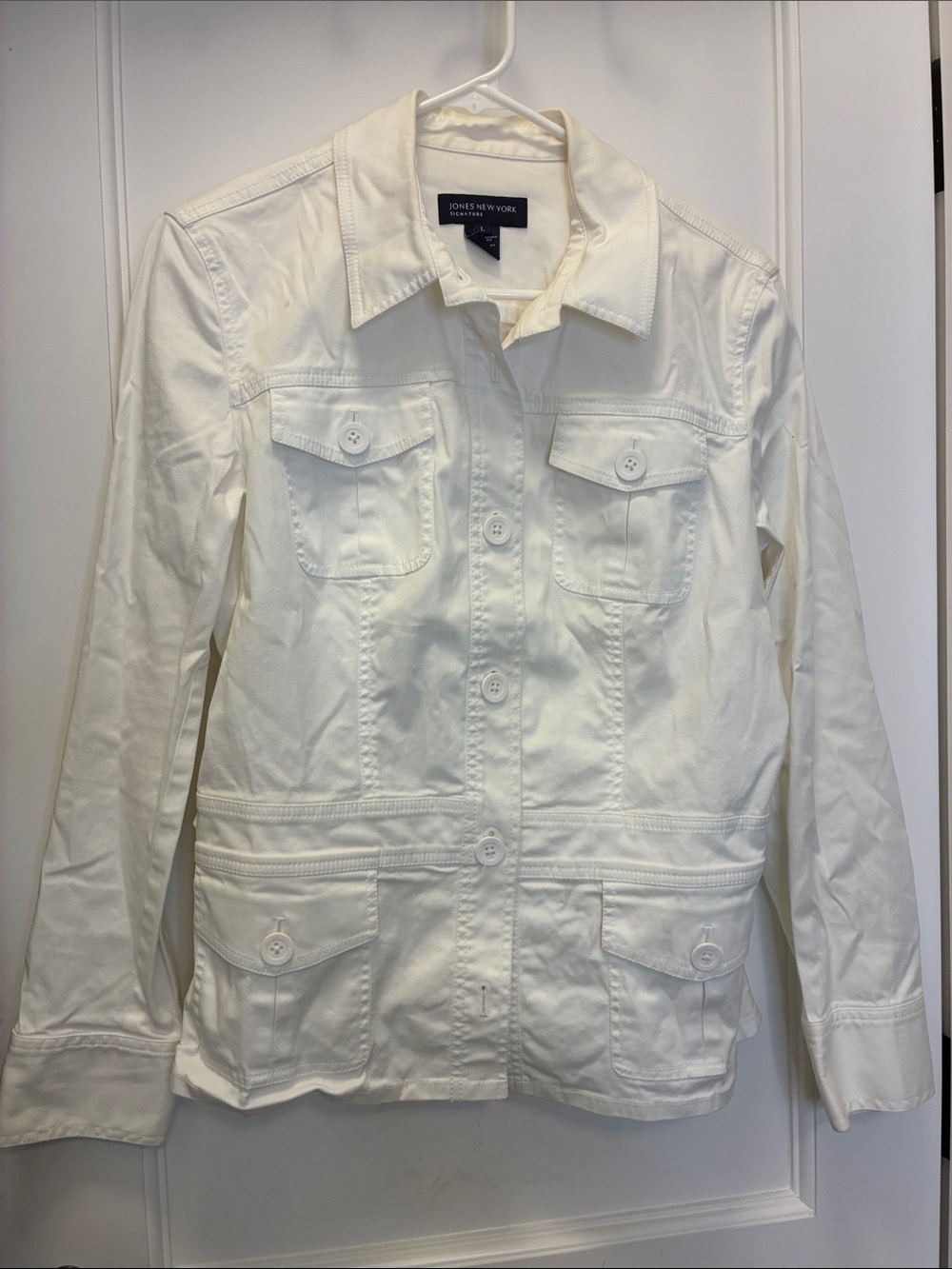 Jones New York Signature White Utility Safari Jacket L ⭐️TSJK2